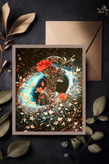 تابلو دکوراتیو برجسته کار شده با آینه و رزین و نگین سایز 50*70